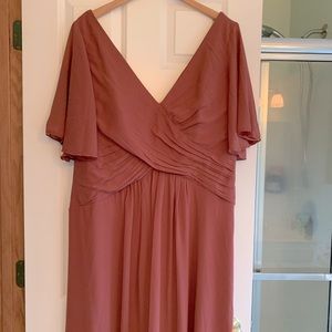 Maxi dress, dark rose color 4xl